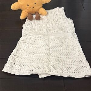 White Crochet Sleeveless Top